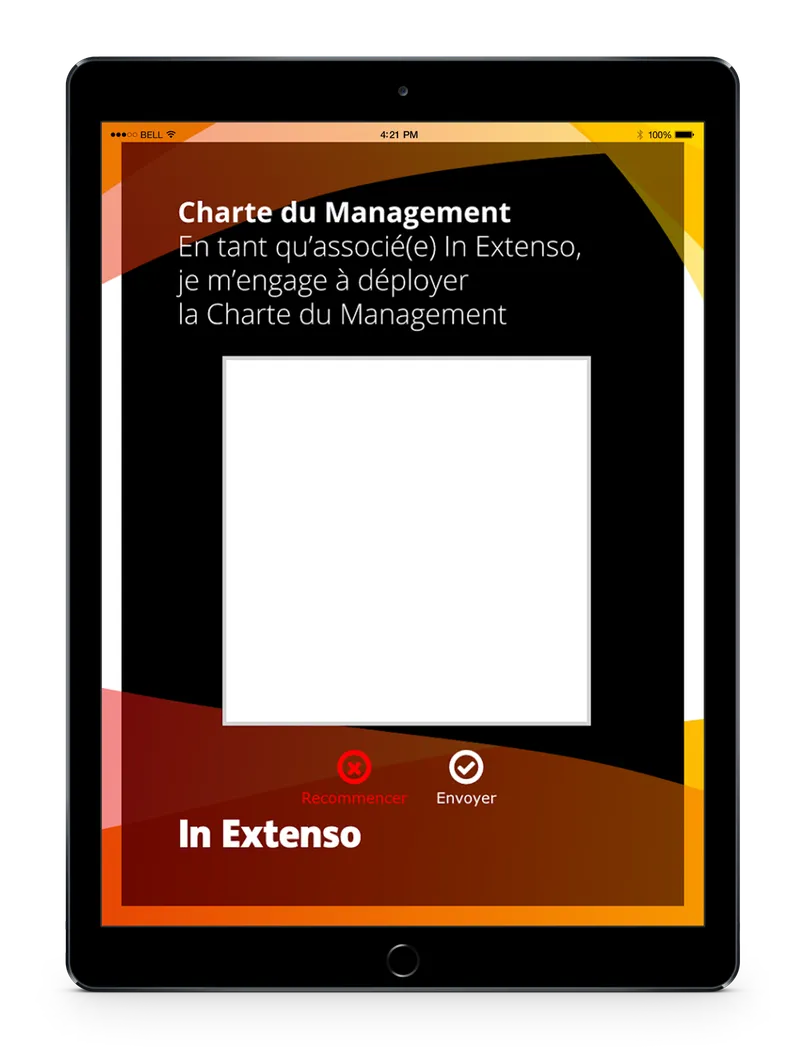 Inextenso — interface iPad de signature