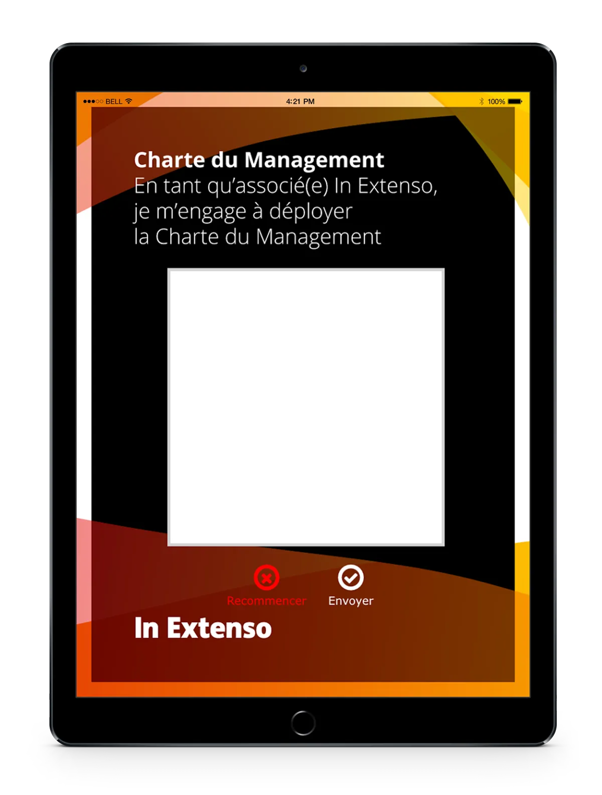 Inextenso — interface iPad de signature